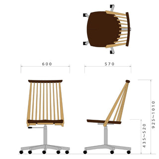 CIVILデスクチェア CC89K(ウォールナット+オーク)