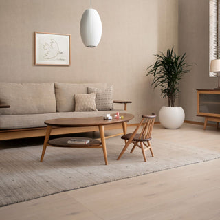 CIVILしずく型リビングテーブル(ウォールナット+オーク)