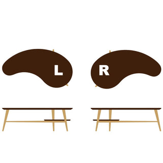 CIVILしずく型リビングテーブル(ウォールナット+オーク)