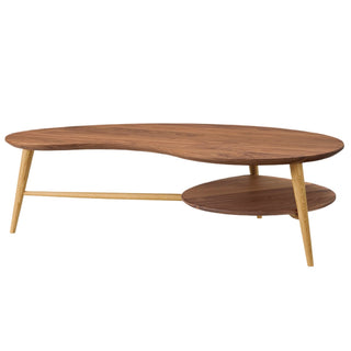 CIVILしずく型リビングテーブル(ウォールナット+オーク)