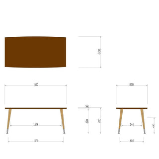 CIVIL CDTダイニングテーブル(ウォールナット+オーク)W1350~2100