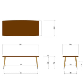CIVIL CDTダイニングテーブル(ウォールナット+オーク)W1350~2100