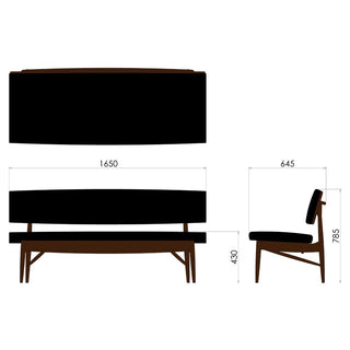 BOSS STYLE 背付きベンチ EDC57W(1650)(ウォールナット)