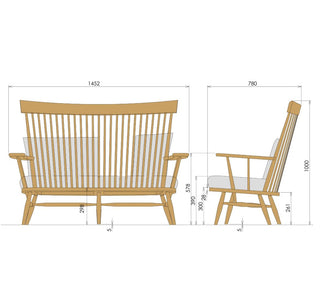Takayama Wood Works 2人掛けラブチェア WLC66K