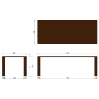 ELES ウォールナットNBDT ダイニングテーブル(W1350~2100)