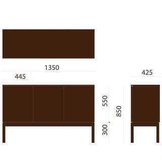 ELES 3枚扉ローボードNK82W(ウォールナット)