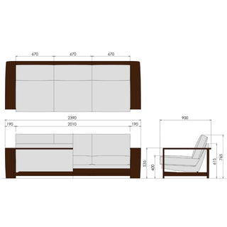 ELES 3人掛けワイドソファ NLS74A・W(廃盤)専用クッション&カバーセット