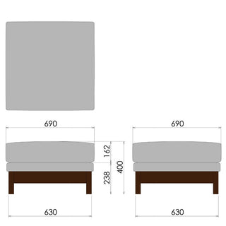 ELESオットマン クッションセット NLS75A・W(廃盤)専用クッション&カバーセット