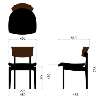CHIC サイドチェア PDC01K(ウォールナット+オーク)
