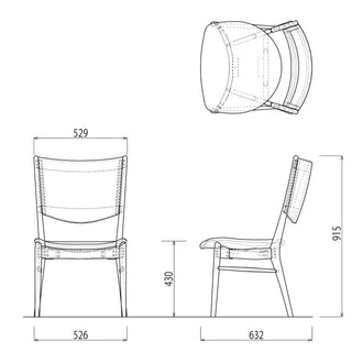 灑(セン) サイドチェアSDC01W(ウォールナット)