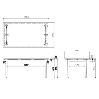 灑(セン) ダイニングテーブルSDT04~07W(W1650~2100)