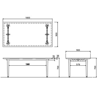 灑(セン) ダイニングテーブルSDT04~07W(W1650~2100)