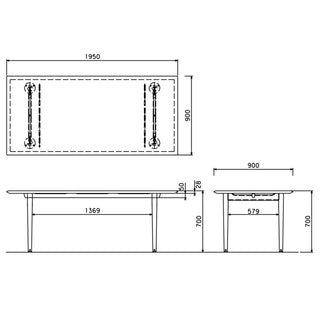 灑(セン) ダイニングテーブルSDT04~07W(W1650~2100)