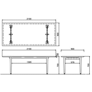 灑(セン) ダイニングテーブルSDT04~07W(W1650~2100)