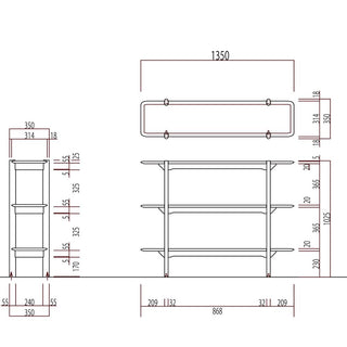 灑(セン) 3段タイプシェルフ(SLP33~37A)(オーク)