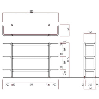 灑(セン) 3段タイプシェルフ(SLP33~37A)(オーク)