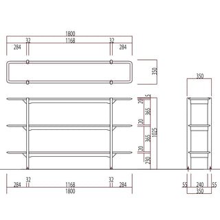 灑(セン) 3段タイプシェルフ(SLP33~37A)(オーク)