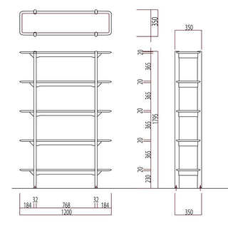 灑(セン) 5段タイプシェルフ(SLP53~57A)(オーク)
