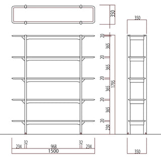 灑(セン) 5段タイプシェルフ(SLP53~57A)(オーク)