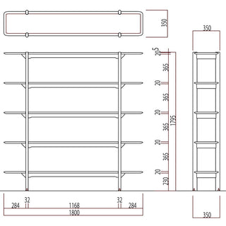 灑(セン) 5段タイプシェルフ(SLP53~57A)(オーク)