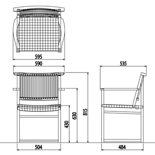 Takayama Wood Worksダイニングアームチェア W522A/K (アクリルテープ仕様)