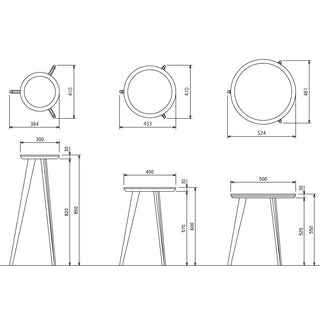 Takayama Wood WorksサイドテーブルWB03.04.05A(300.400.500)