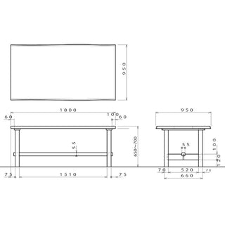 Takayama Wood Works ダイニングテーブル(1650・1800)(天板ウォルナットOIL+脚部オークOIL)