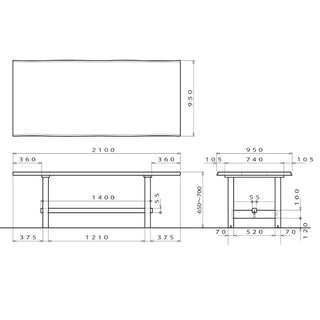 Takayama Wood Works ダイニングテーブル(1650・1800)(天板ウォルナットOIL+脚部オークOIL)