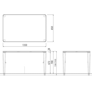 CONOMA 無垢天板ダイニングテーブル(1350~1800)