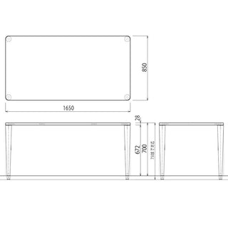 CONOMA 無垢天板ダイニングテーブル(1350~1800)