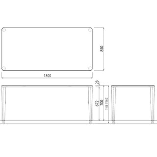 CONOMA メラミングレー仕様ダイニングテーブル(1350~1800)