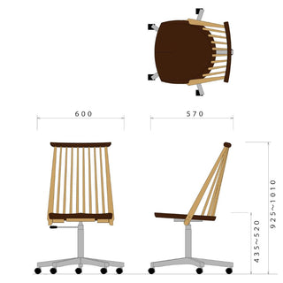 CIVILデスクチェア CC89K(ウォールナット＋オーク)