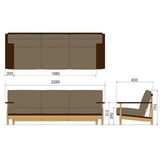 CIVIL 3人掛けワイドソファクッション一式 CLS76専用クッション&カバーセット