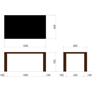 BANQUETテーブル黒(W1500～2400)(オーク)