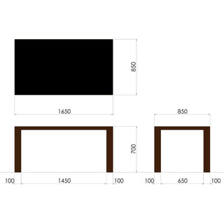 BANQUETテーブル黒(W1500～2400)(オーク)