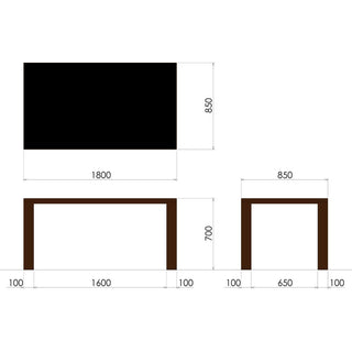 BANQUETテーブル黒(W1500～2400)(オーク)