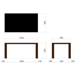 BANQUETテーブル黒(W1500～2400)(オーク)