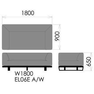 MODE 2人掛け両肘ソファ EL06EW(ウォールナット)