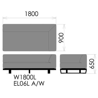 MODE 2人掛け片肘ワイドソファ EL06R/L:A(オーク)