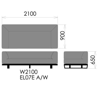 MODE 3人掛け両肘ソファ EL07EA(オーク)