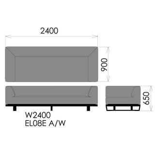 MODE 3人掛け両肘ワイドソファ EL08Eカバーセット