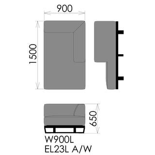 MODE 片肘カウチソファカバー EL23 R/L専用カバーセット