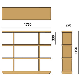 JLKシェルフ2～4段(1350・1750オーク)