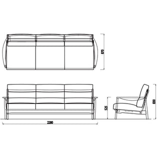 灑(セン) 3人掛けワイドソファSLS04A(オーク)