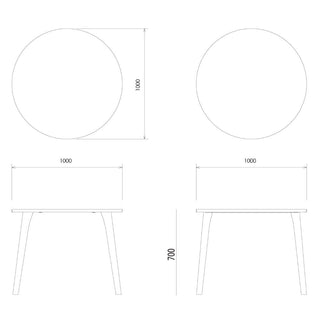 Rit丸テーブル (Φ1000～1200)(オーク)