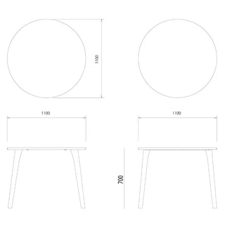 Rit丸テーブル (Φ1000～1200)(ウォールナット)