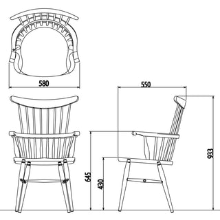 KURA WINDSOR COMB BACKアームチェア　W553A/K