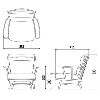 KURA WINDSOR イージーチェアWLS61K専用クッション&カバーセット