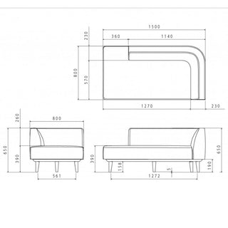 CONOMA カウチソファYLS10L/RF専用クッション&カバーセット