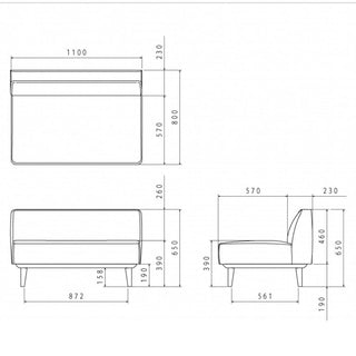 CONOMA 肘無しソファYLS12F専用クッション&カバーセット